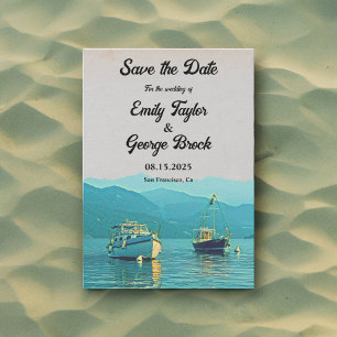 Save The Date Bateaux vintages marine mer destination mariage