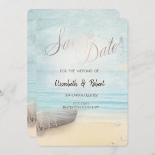Save The Date Beach Boat Lighthouse Enregistrer La Date