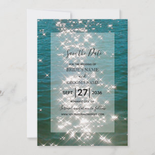 Save The Date Beach Sea Water Étincelles Mariage Économisez La D
