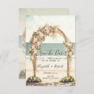 Save The Date Beach Wedding Chic Arbor Roses Enregistrer La Date