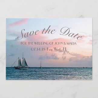 Save The Date Beau coucher de soleil de plage Économisez la date