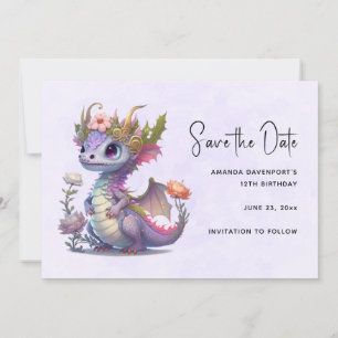 Save The Date Beau Dragon avec Couronne élégante