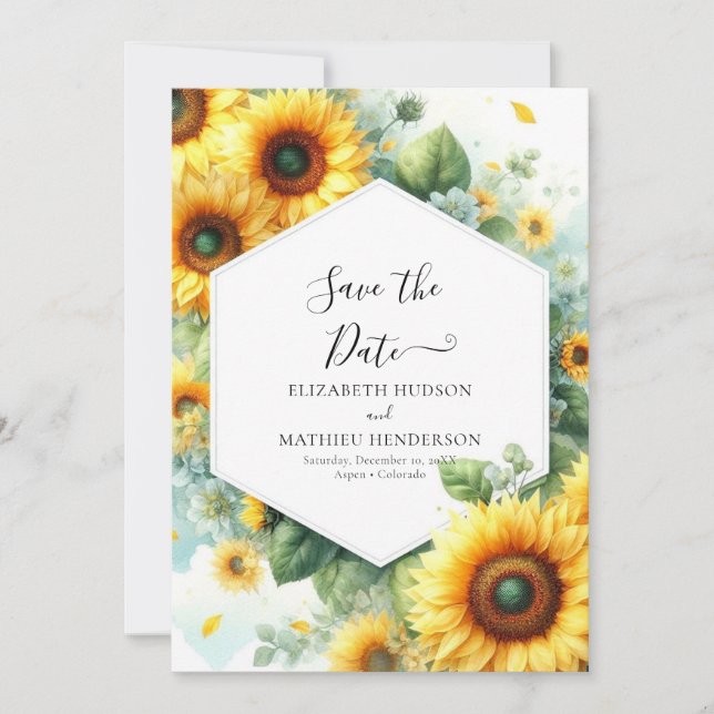 Save The Date Beau Mariage de tournesol Romance (Devant)