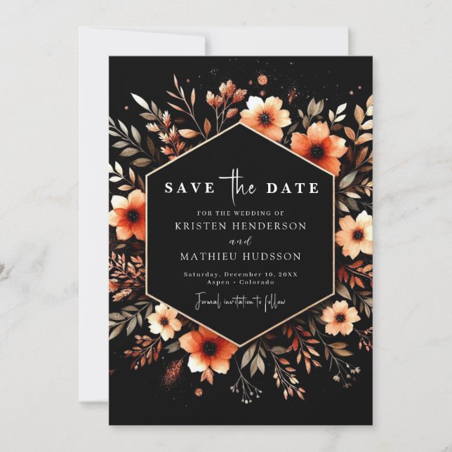 Save The Date Beau Mariage en terre cuite moderne (Devant)