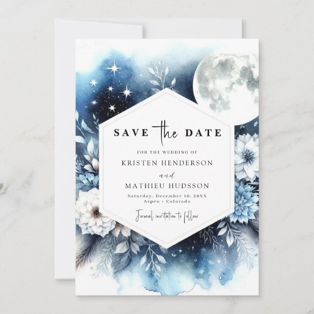 Save The Date Beau Mariage Whimsy Moonlit (Devant)