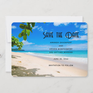 Save The Date Beau Sunny Tropical Beach Mariage photo