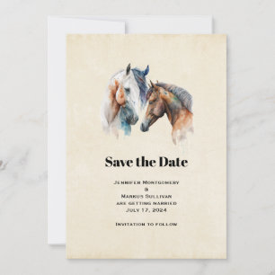 Save The Date Beaux chevaux Western Boho Style Mariage