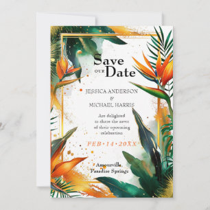 Save The Date Beaux oiseaux de Paradise Bliss