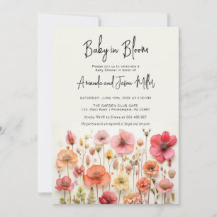 Save The Date Bébé en fleurs Baby shower Fleurs d'été