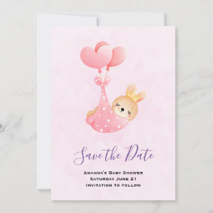 Save The Date Bébé mignon dans une couverture de coeur
