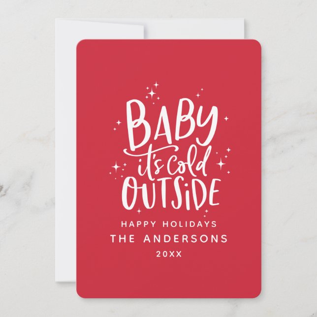 Save The Date Bébé son froid en dehors des vacances de Noël (Devant)