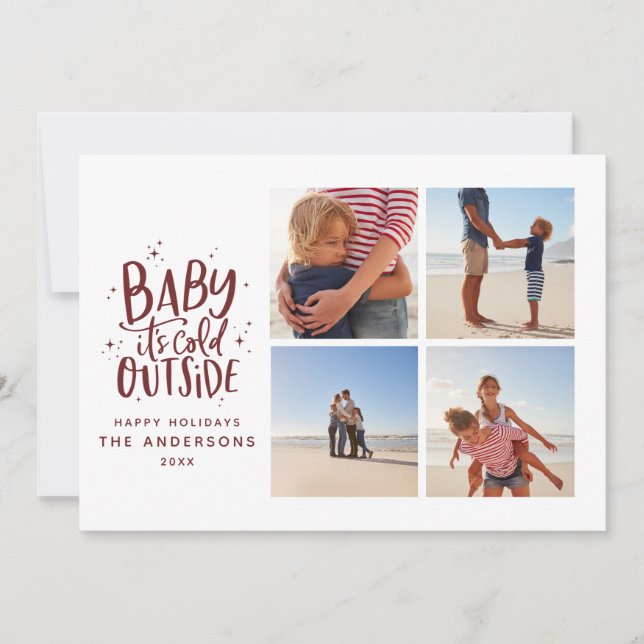 Save The Date Bébé son froid en dehors des vacances de Noël mult (Devant)