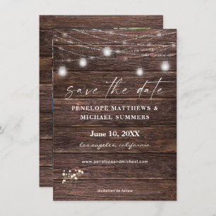 Save The Date Bébé's Breath Rustic Photo