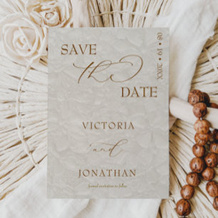 Save The Date Beige Neutral Simple Élégant Enregistrer La Date