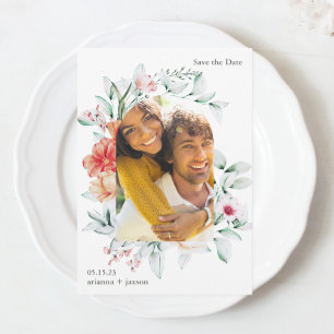 Save The Date Belle Arche Florale Photo Mariage Enregistrer La D