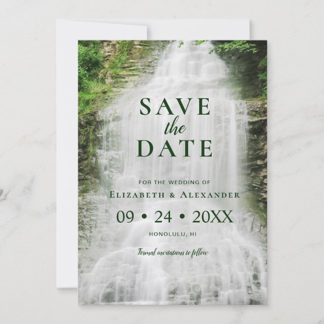 Save The Date Belle cascade Mariage naturel (Devant)
