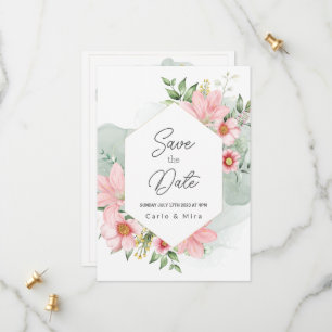 Save The Date Belle Fleur Aquarelle Enregistrer La Date
