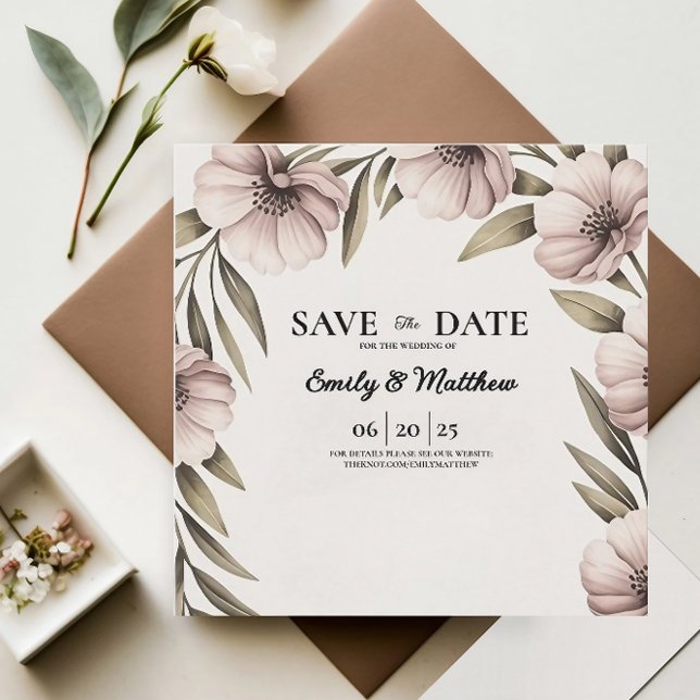Save The Date Belle Florale Économisez La Date (Créateur téléchargé)