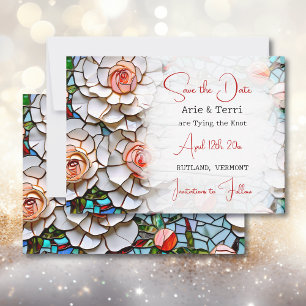 Save The Date Belle mosaïque Mariage en verre et carrelage