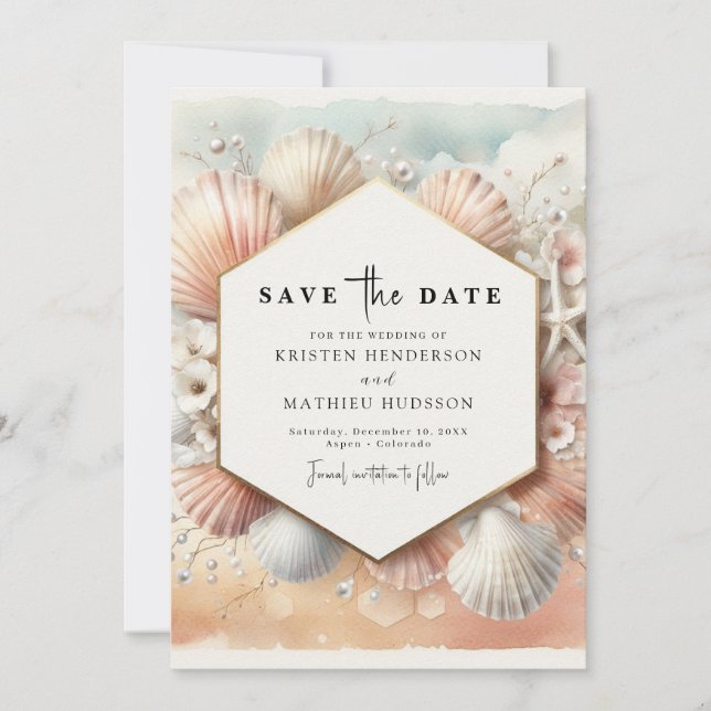 Save The Date Belle Plage Whimsical Mariage (Devant)