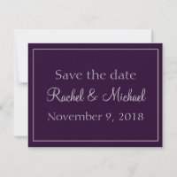 Belle prune et argent Sauvez la date