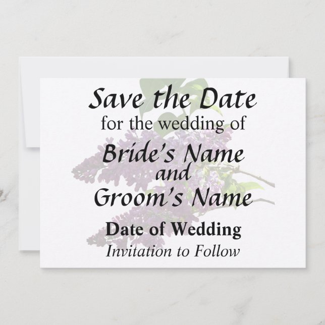 Save The Date Belles Lilacs (Devant)