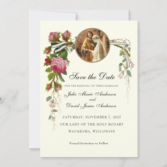 Save The Date Bénédiction de mariage catholique Mariage de valid (Devant)