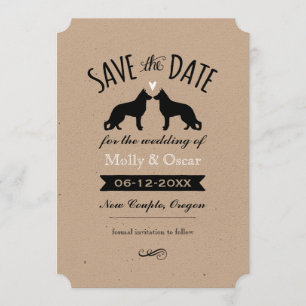 Save The Date Berger allemand Silhouettes Mariage Enregistrer la