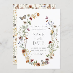 Save The Date Beurre fleur sauvage Simple Floral