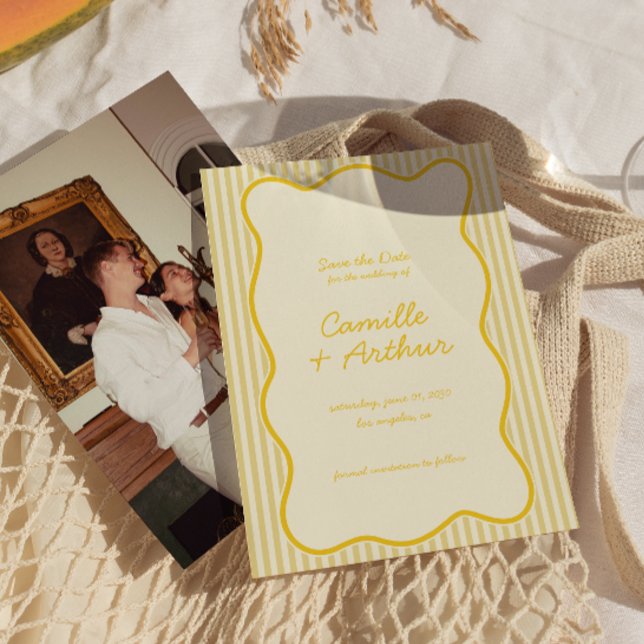 Save The Date Beurre moderne Mariage jaune Enregistrer la date (Créateur téléchargé)