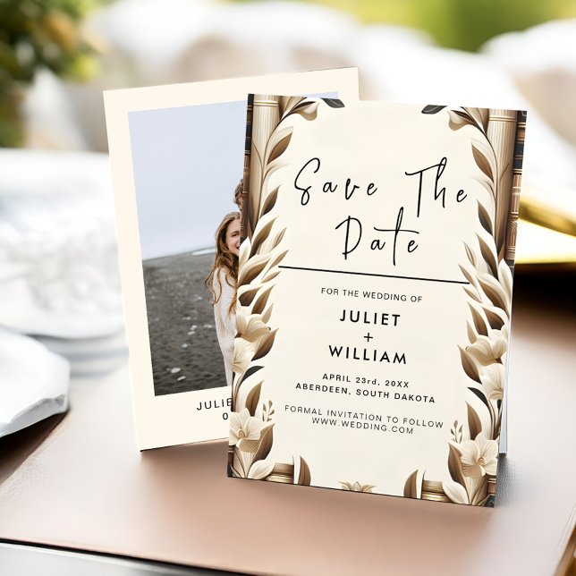 Save The Date Bibliothèque Vieux Anglais Club Couverture Mariage (Créateur téléchargé)