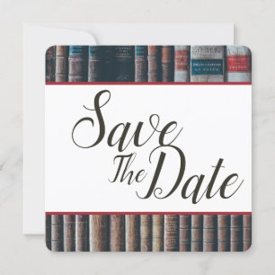 Save The Date Bibliothèque Vintage Enregistrez La Date