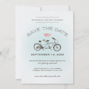 Save The Date Bicyclette Bleu Tandem Enregistrer La Date Annonce