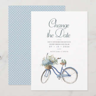 Save The Date Bicyclette Bleue Bohème Mariage d'aquarelle