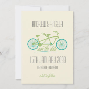 Save The Date Bicyclette / Vélo Mariage moderne Enregistrer la d