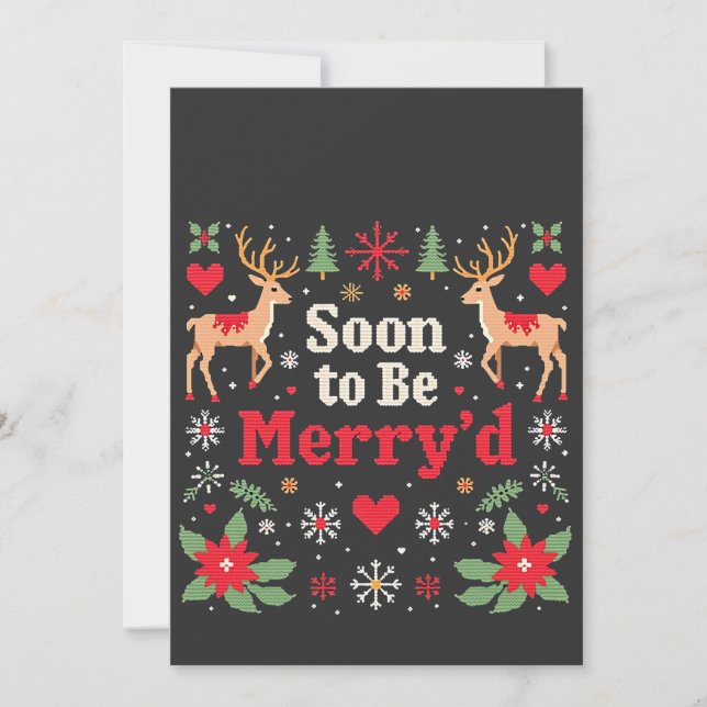 Save The Date Bientôt être Joyeux Couples de Noël amusants (Devant)