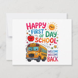 Save The Date Bienvenue à l'école Jour de rentrée heureux Prof B