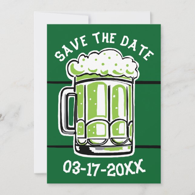 Save The Date Bière verte de la fête de la Saint Patrick Économi (Devant)