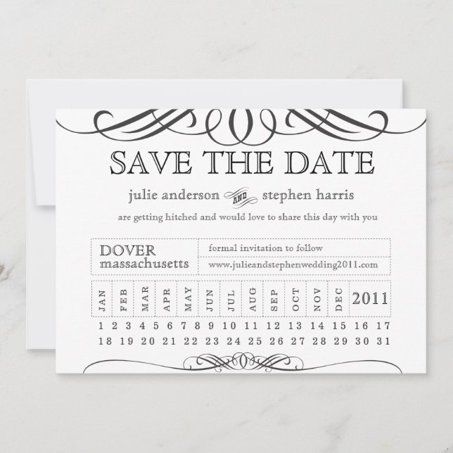 Save The Date Billet à poinçonner pour sauvegarde de date (Devant)
