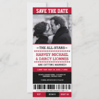 Billet de Sport Rouge et Noir Enregistrez la Date