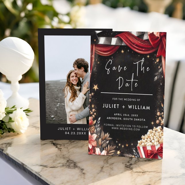 Save The Date Billet Retro Movie le plus populaire Mariage (Créateur téléchargé)