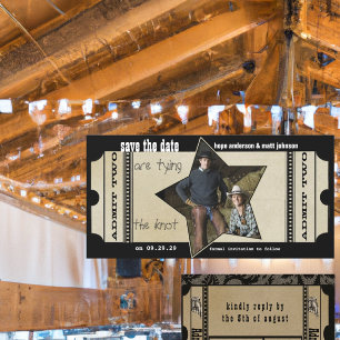 Save The Date Billet Théâtre moderne vintage Enregistrer la date