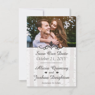 Save The Date Birch Tree Rustique Nature Mariage Enregistrer La