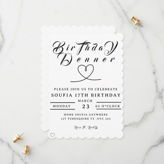 Save The Date Birthday Dinner Invitation, Editable Birthday Dinn (Devant/Arrière en situation)