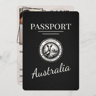 Save The Date Black Australia Passport Enregistrer La Date