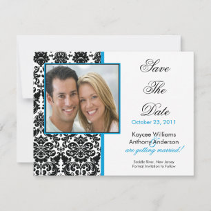 Save The Date Black Damask Photo Enregistrer La Date Annonce