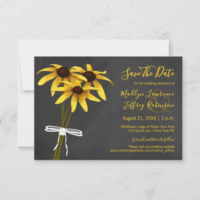 Save The Date Black Eyed Susan mariage (Devant)
