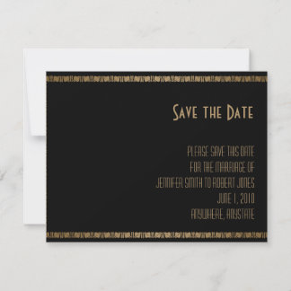 Save The Date Black Gold Art Deco Peacock Wedding Enregistrer la