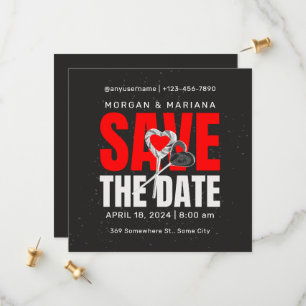Save The Date Black Red Bold Enregistrer Le Thème Date Love