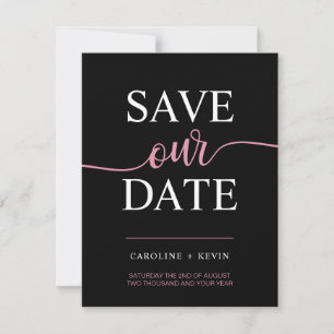 Save The Date Black Rose Mauve SAUVER NOTRE COEUR DATE